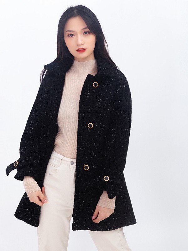 麓溪2021秋冬季橙色高领针织衫