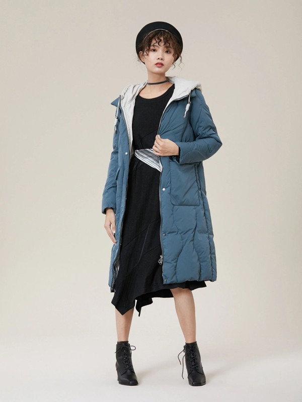 DT•LANDO2021秋冬季蓝色纯色棉服