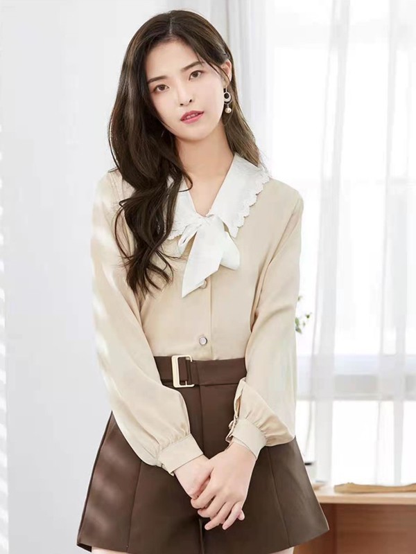 融恋女装2022春夏季咖啡色纯色短裙