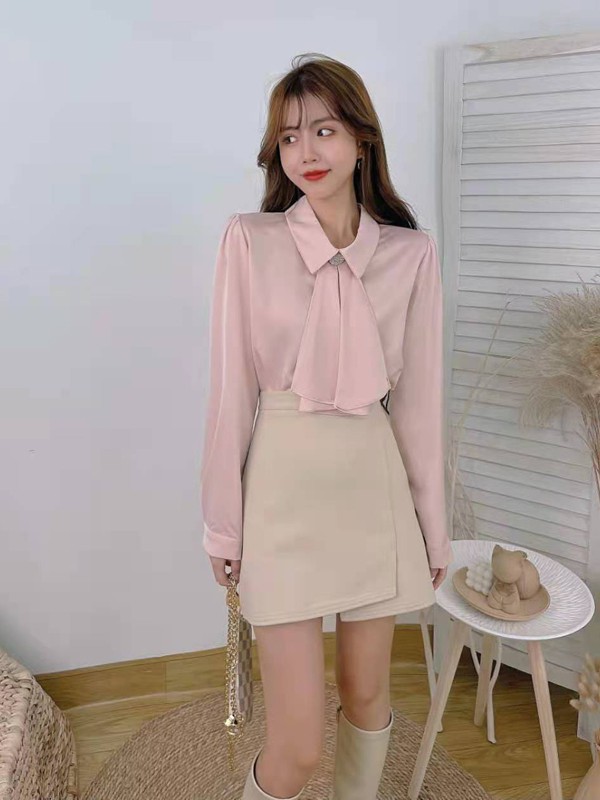 YUNXI·熙2022春夏季黄色纯色短裙