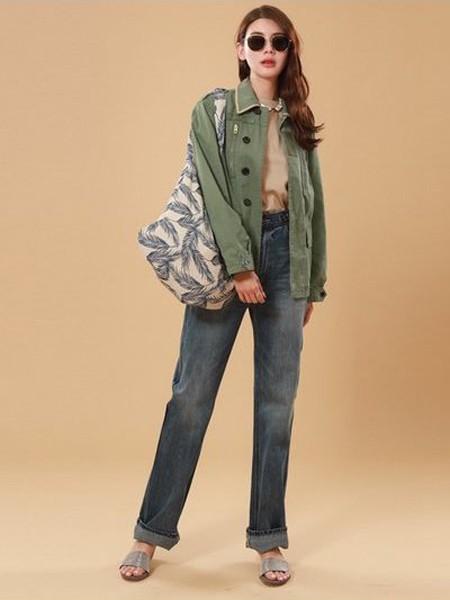 Cheer&Joy女装2021秋冬季藏蓝色纯色长裤