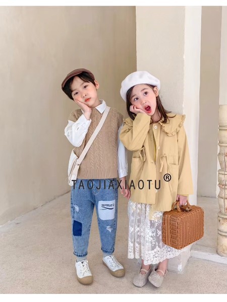 半糖小记童装2022春夏季白色印花长裙