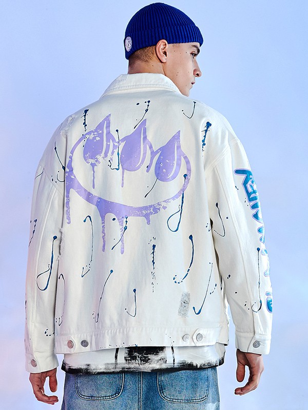 CLAWMONEY2022春夏季白色印花外套