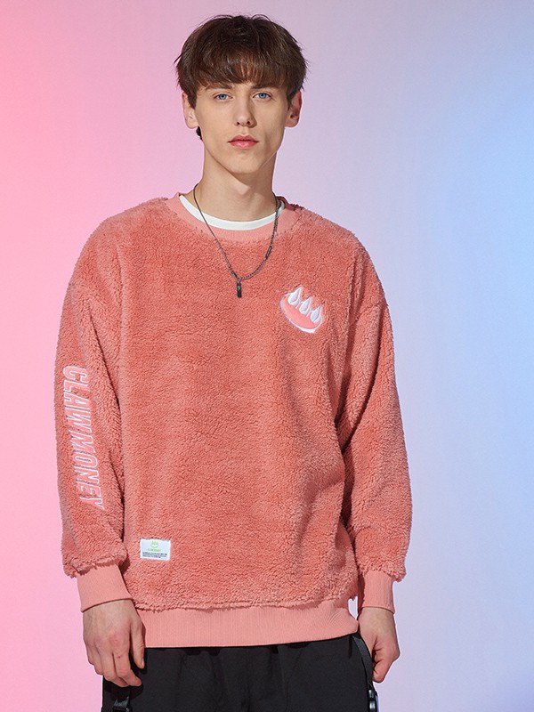 CLAWMONEY休闲装2022春夏季粉色印花T恤