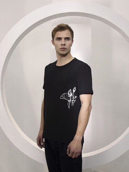 FARMERTEA男装2022春夏季黑色印花T恤