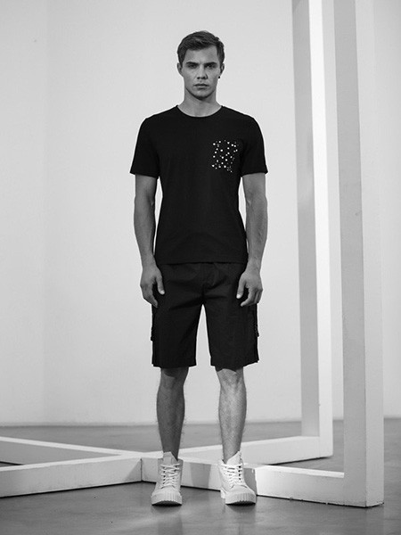 FARMERTEA男装2021春夏季黑色印花T恤