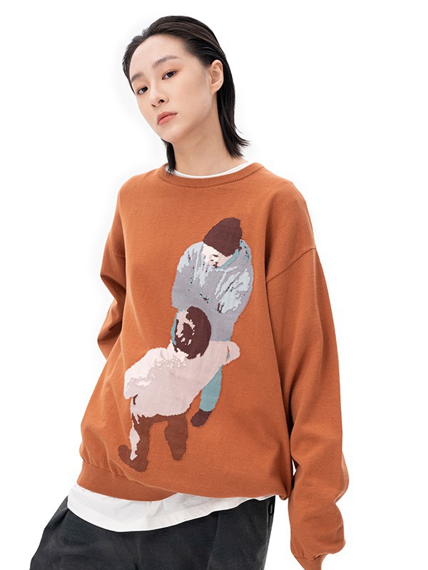 FMACM休闲装2022春夏季橙色印花T恤