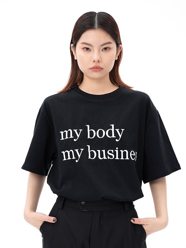 FMACM休闲装2022春夏季黑色字母T恤