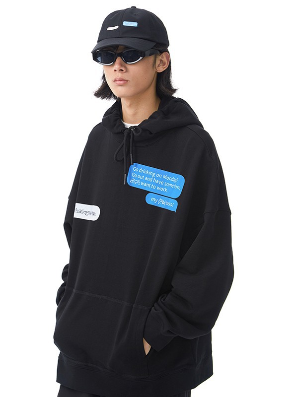 FMACM休闲装2022春夏季黑色印花卫衣