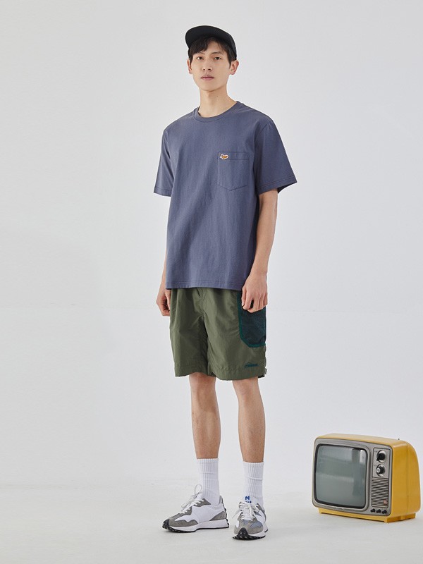 佑禾男装2022春夏季紫色印花T恤