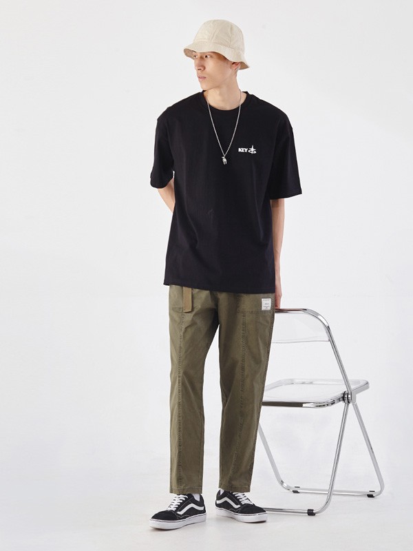 佑禾男装2022冬季黑色印花T恤