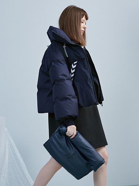 ERALNORTH女装2021秋冬季紫色高领羽绒服