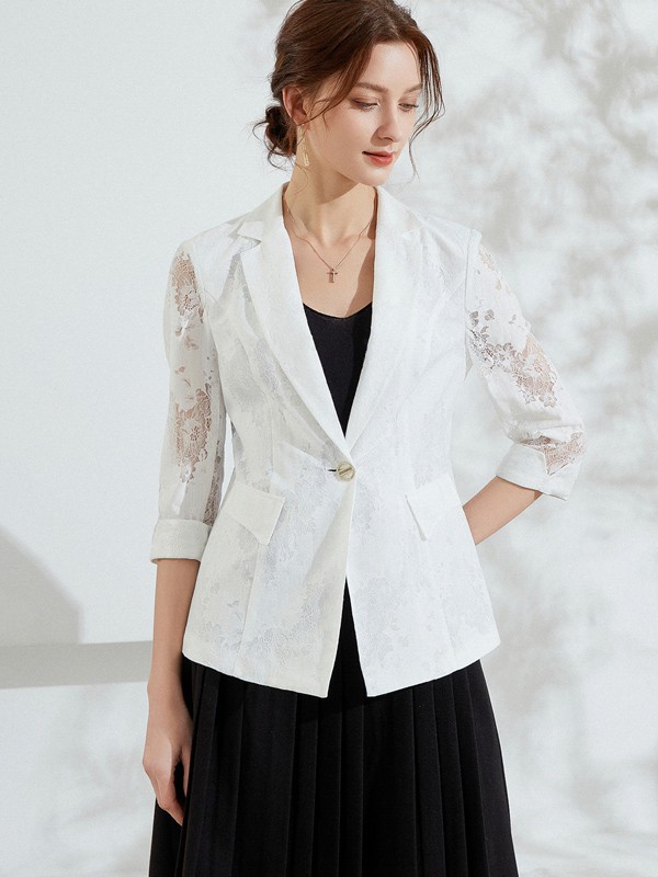 乔妮塔女装2022春夏季白色纯色西装