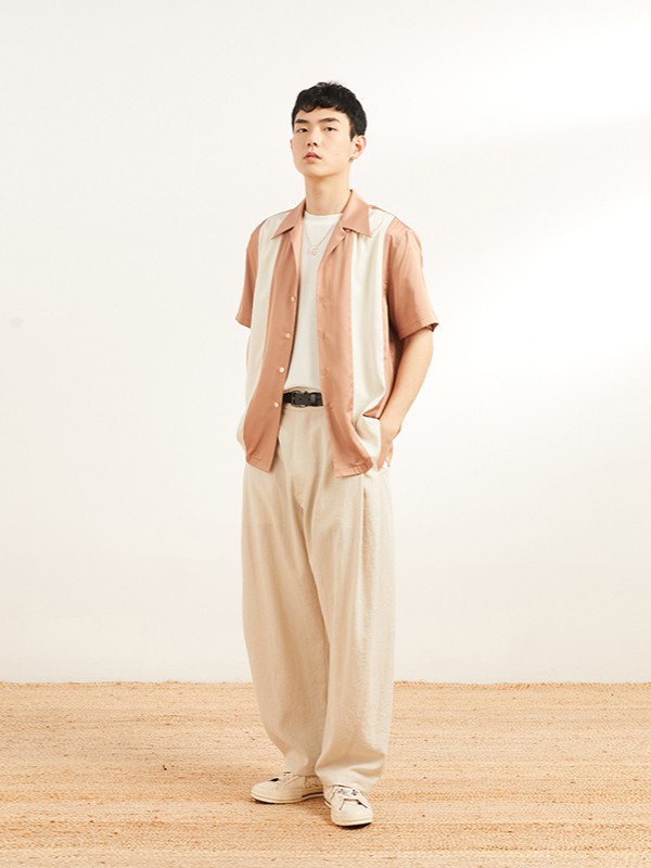 OPICLOTH休闲装2022春夏季米色纯色阔腿裤