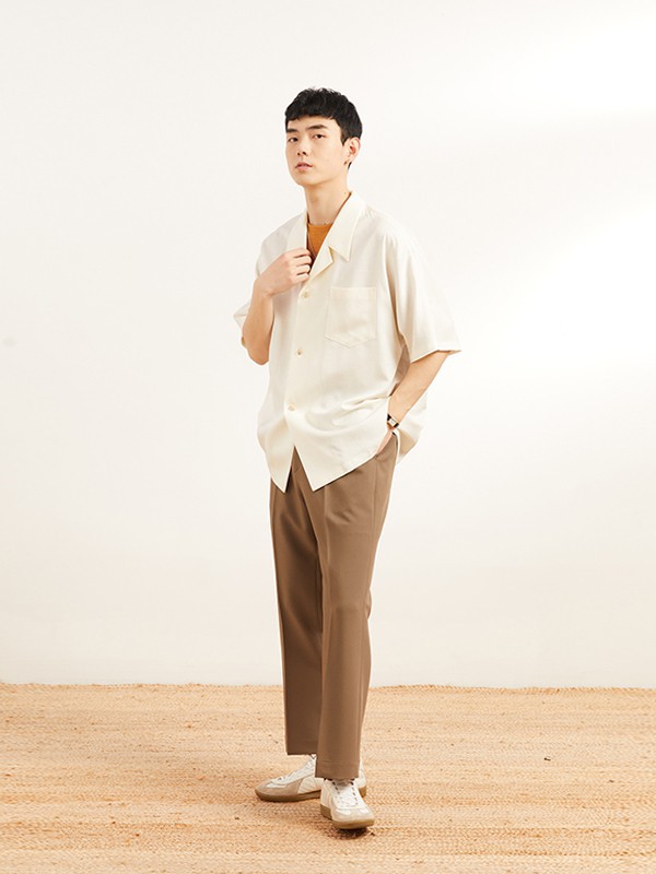 OPICLOTH休闲装2022春夏季白色纯色衬衫