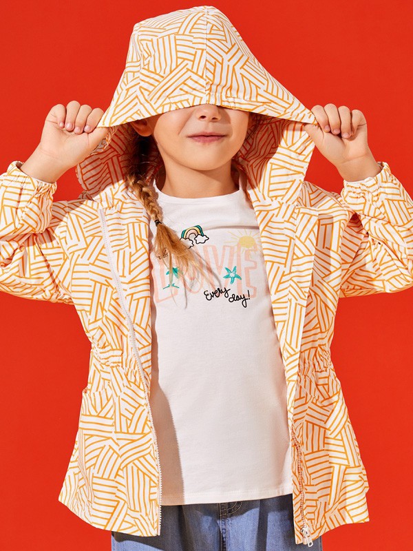 卓儿童装2022春夏季白色印花T恤