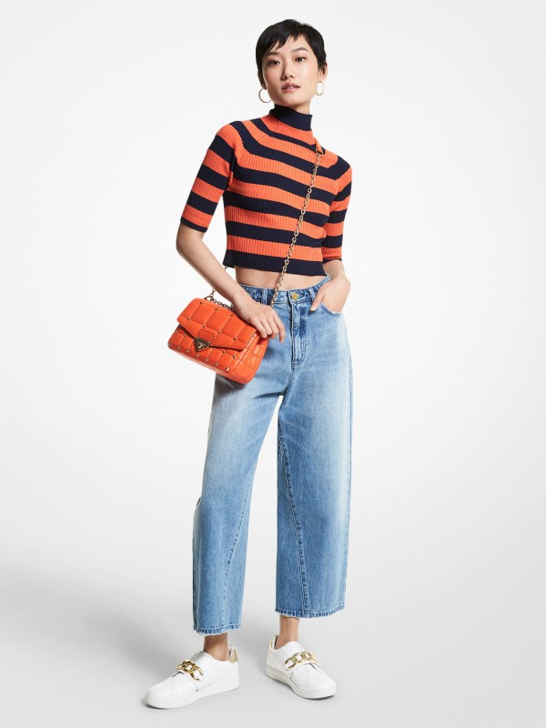 MichaelKors休闲装2022春夏季蓝色纯色阔腿裤