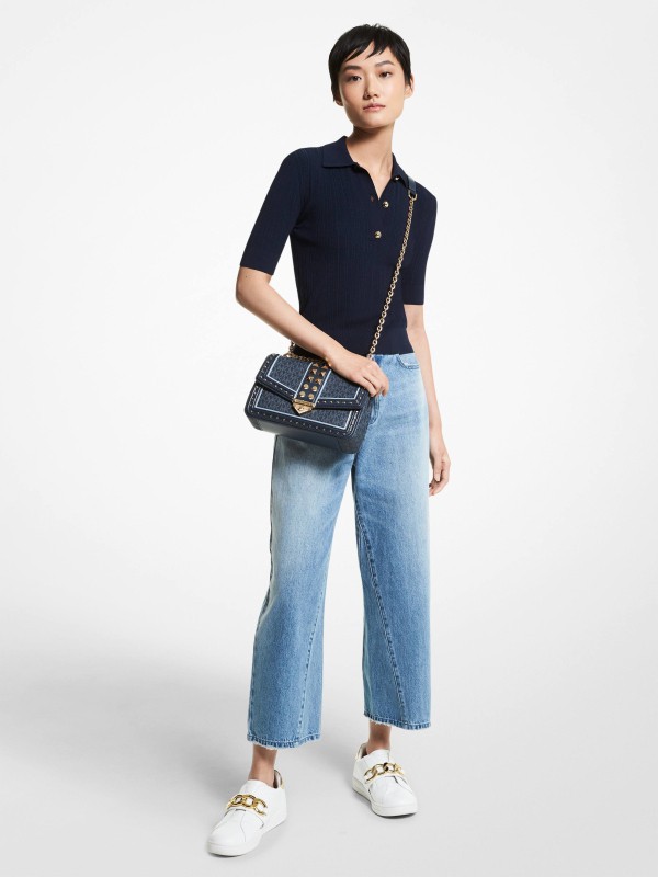 MichaelKors休闲装2022春夏季黑色纯色T恤