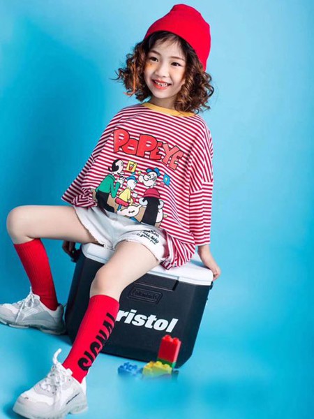 咔士尼童装2022春夏季白色字母短裤