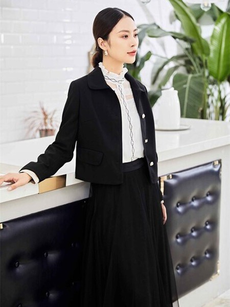 VOGUECREATECH女装2022春夏季黑色长款百褶裙