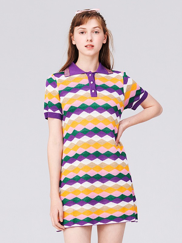 TANNI女装2022春夏季黄色印花连衣裙