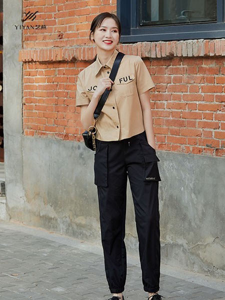 艺燕女装2022春夏季黑色长款长裤