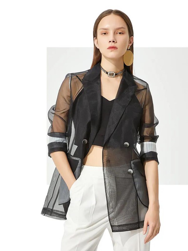 MCClare女装2022春夏季黑色纯色防晒衫