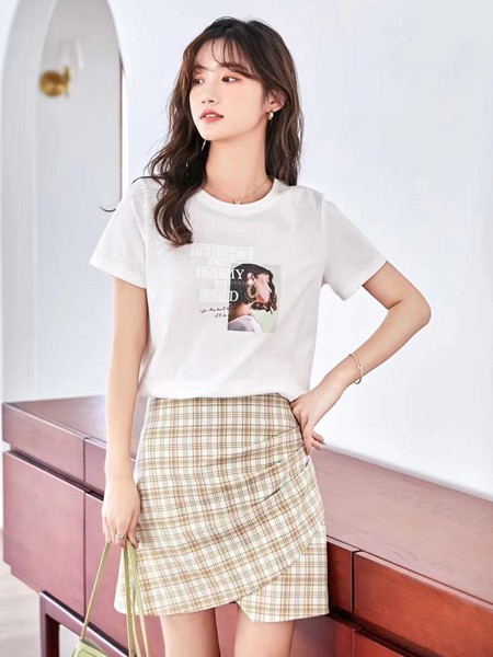 ​EVERPRO女装2022春夏季白色印花polo衫