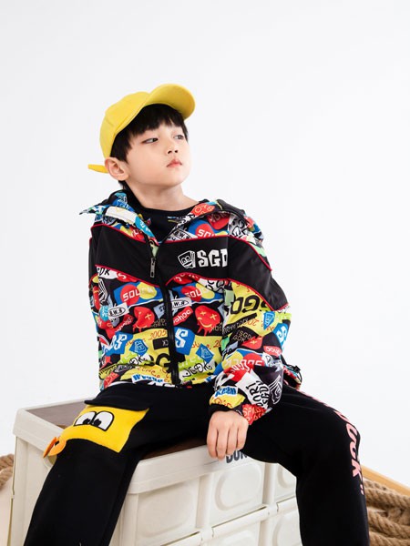 甜心鸭子2022春夏季黑色印花长裤