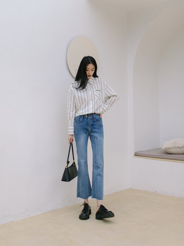 雅趋女装2022春夏季白色纯色衬衫