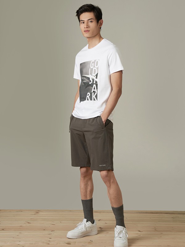 金鲨2022春夏季白色印花T恤