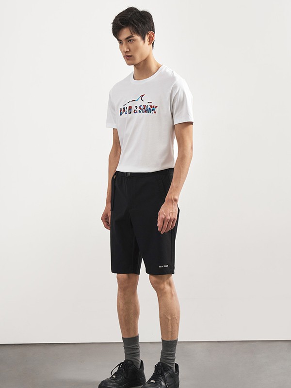 金鲨2022春夏季白色字母T恤