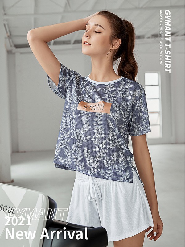 肌肉蚂蚁运动装2022春夏季白色印花T恤