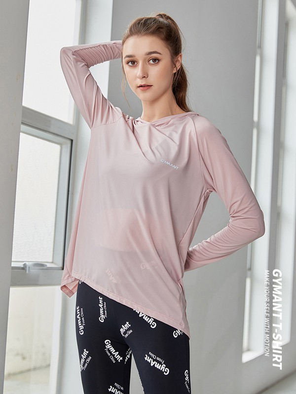 肌肉蚂蚁运动装2022春夏季粉色纯色T恤