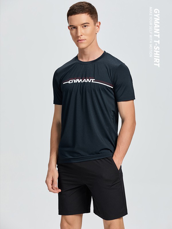 肌肉蚂蚁运动装2022春夏季黑色字母T恤