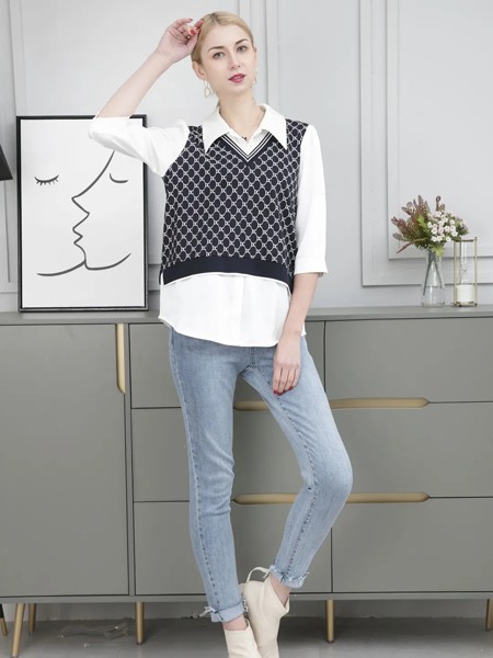 芭黎朵2022春夏季浅蓝色纯色长裤