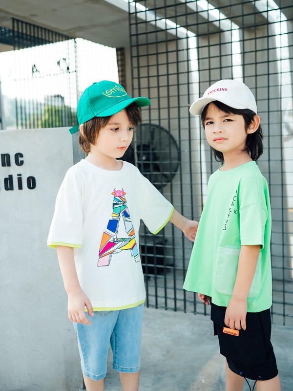 迪士汤姆童装2021春夏季白色印花T恤