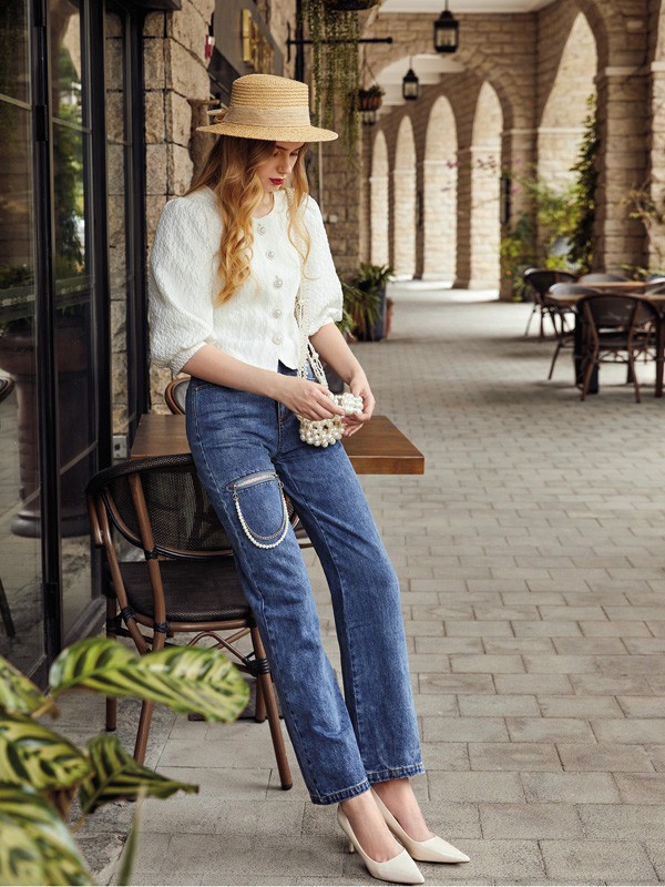 亮点2021春夏季白色褶皱上衣