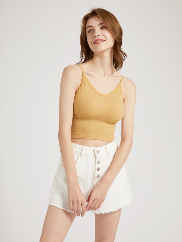 闺秘2021春夏季黄色纯色时尚内衣