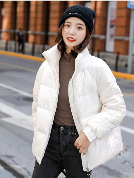 纳兰羽女装2020秋冬季白色纯色羽绒服