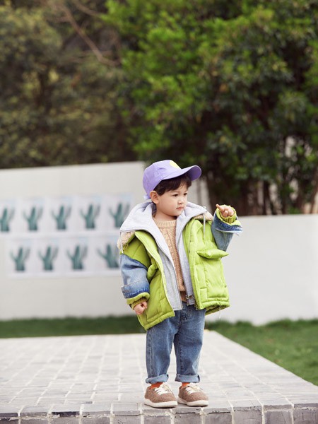 半糖小记2020秋冬季绿色拼接羽绒服