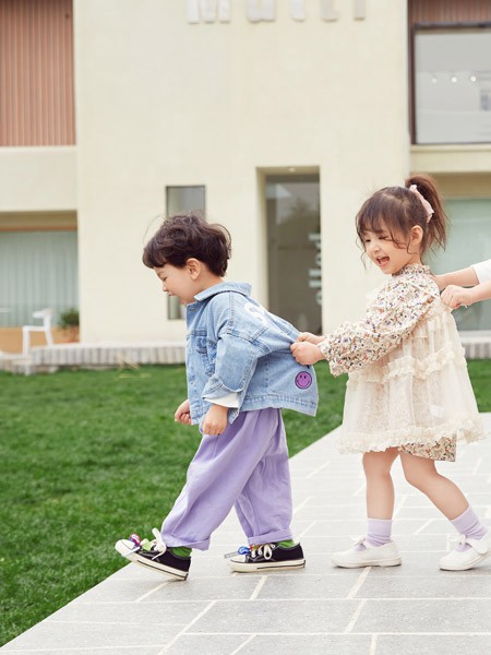 半糖小记童装2020秋冬季蓝色纯色外套