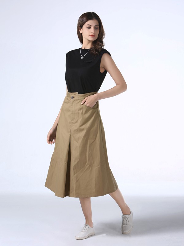 VesperLynd女装2021春夏季黑色无袖T恤