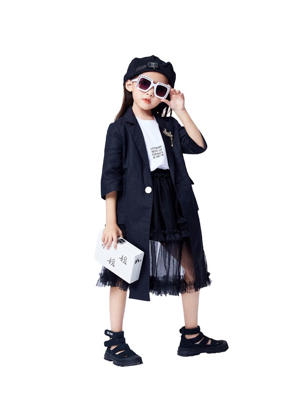 JOJO2021春夏季黑色纯色外套