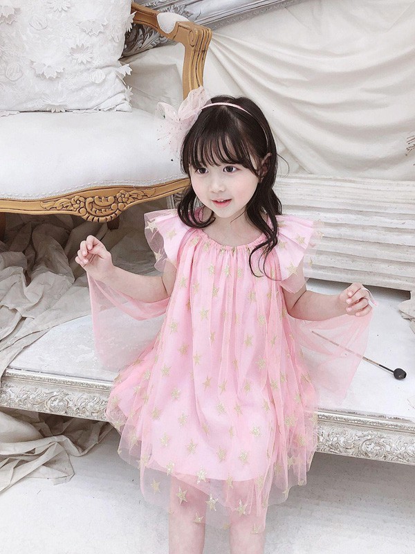 宾果童话2021春夏季肤色纱网连衣裙