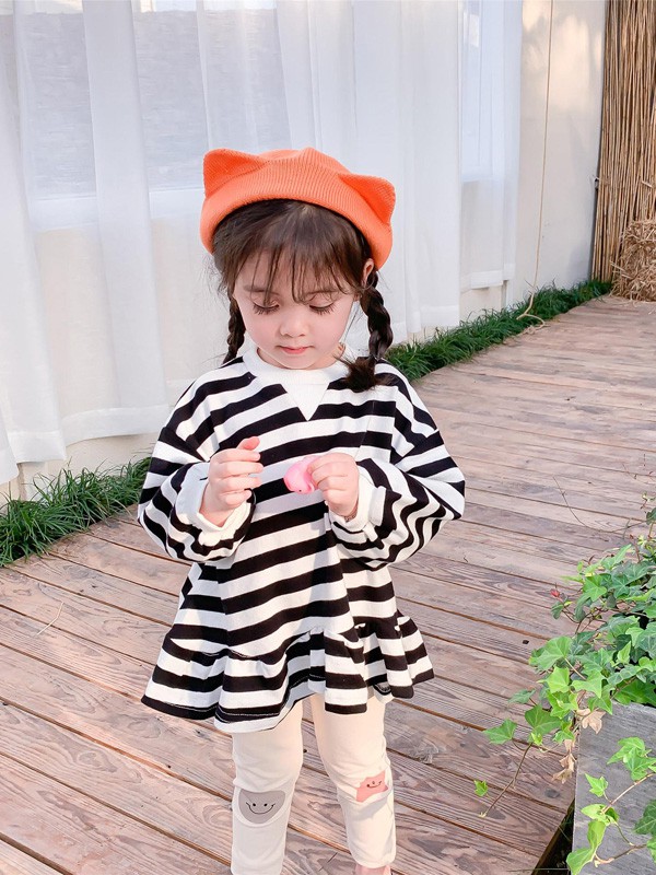 宾果童话2021春夏季黑色条纹上衣