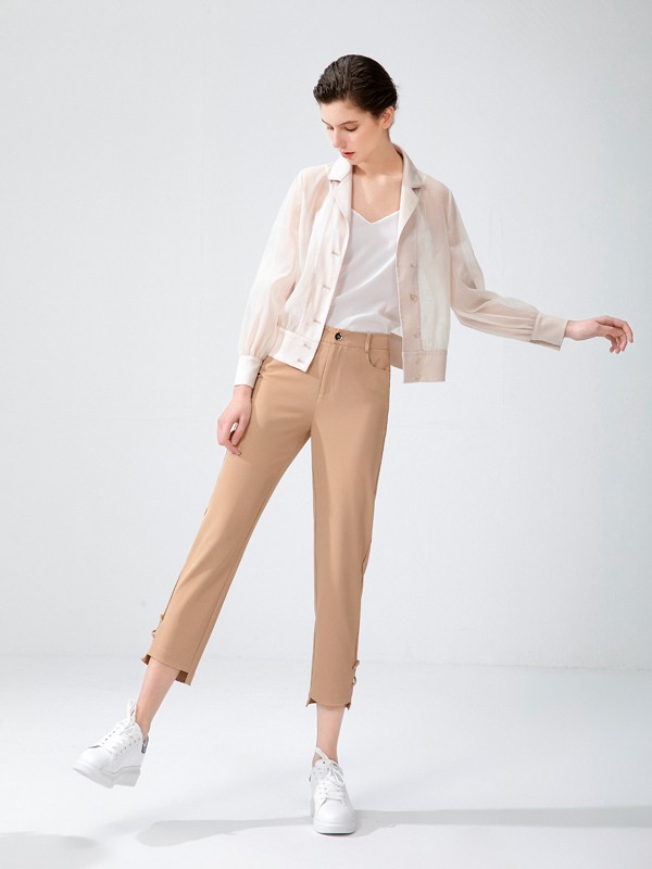 熙嬅2021春夏季裸色纯色防晒衫