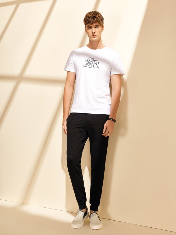 爱迪丹顿2021春夏季白色印花T恤