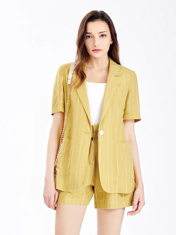 藏九2021春夏季红色条纹套装