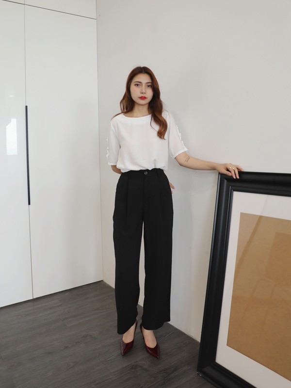 丹比奴2021春夏季白色纯色上衣